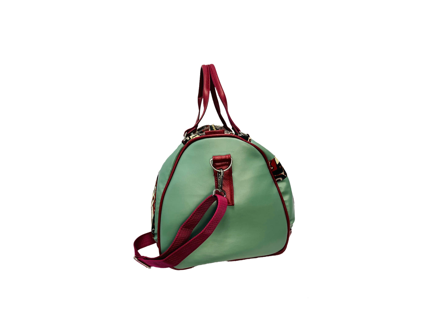 Pistachio Maroon Designer Duffle Bag