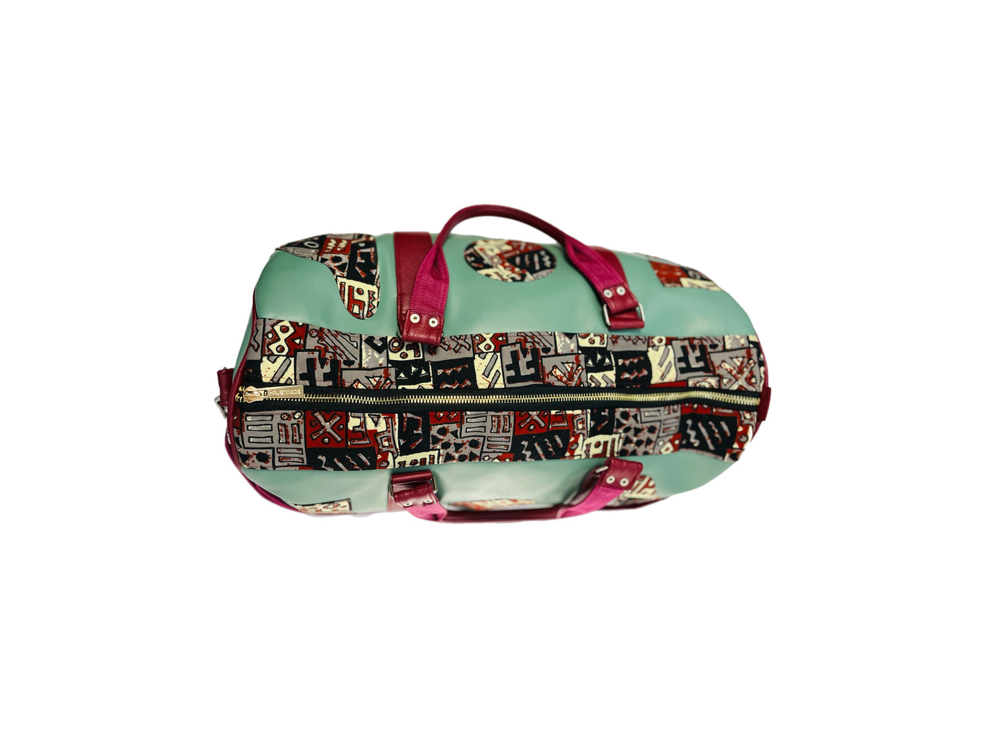 Pistachio Maroon Designer Duffle Bag