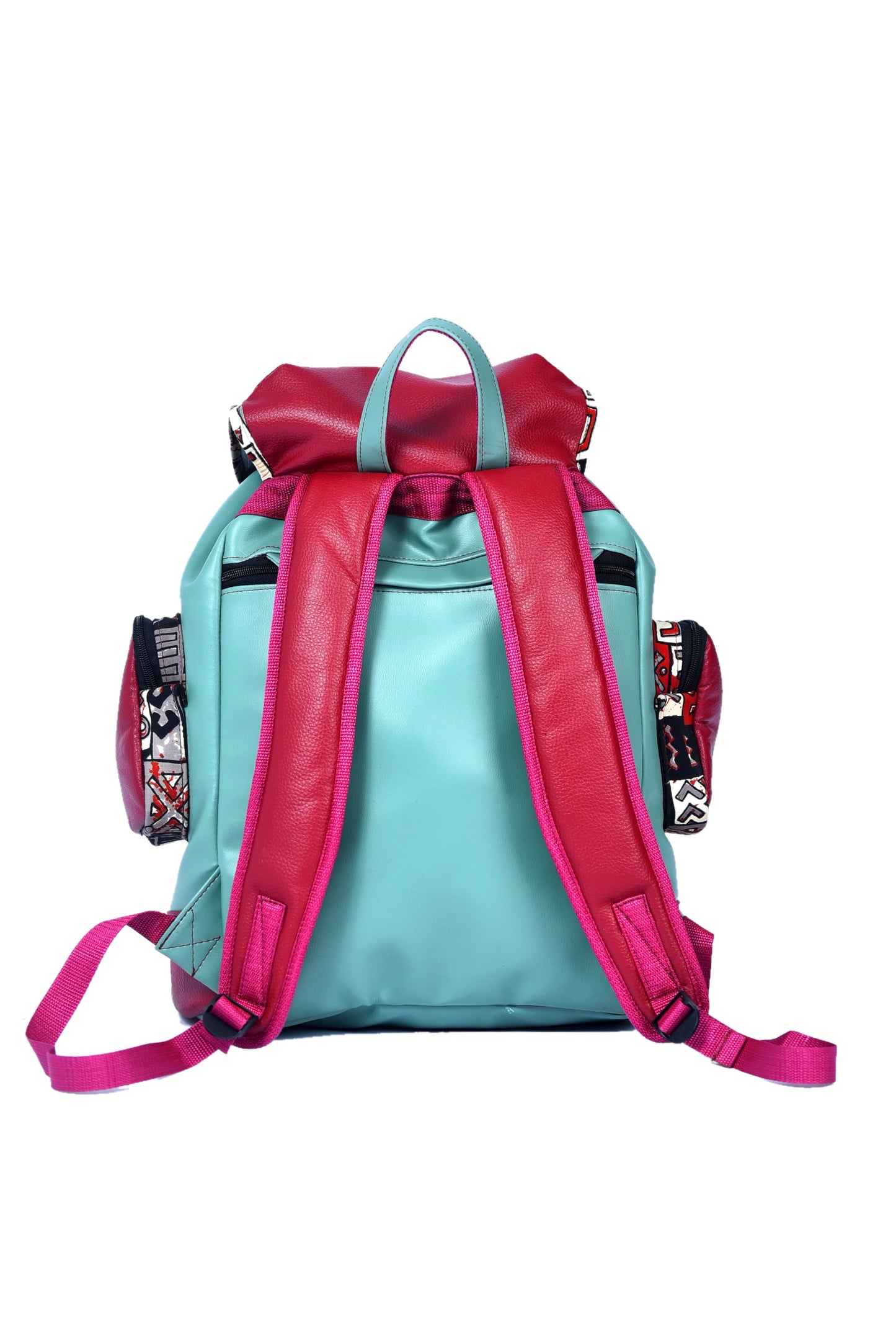 Pistachio Maroon Abstract Maya Backpack