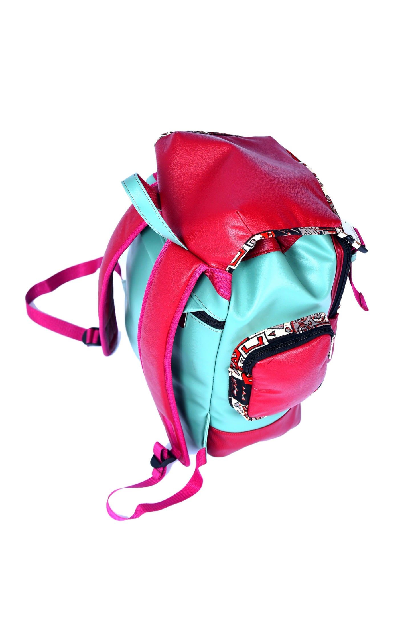 Pistachio Maroon Abstract Maya Backpack